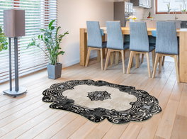 Conceptum Eugene V3 - 4643 - 1 Alfombra de Pasillo Blanco y Negro 80 x 150 cm